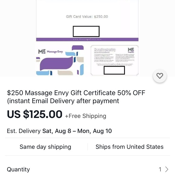 Massage Envy Gift Cards $500/$250/$100 50%off - Picture 2 of 3